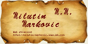 Milutin Marković vizit kartica